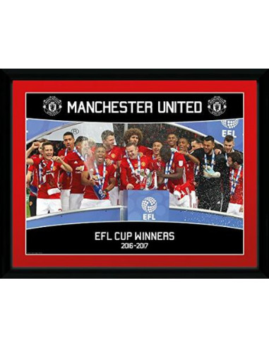 Manchester United: Efl Cup Winners 16/17 (Stampa In Cornice 30x40 Cm)