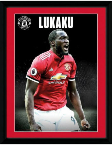 Manchester United: Lukaku Stand 17/18 (Stampa In Cornice 30x40cm)