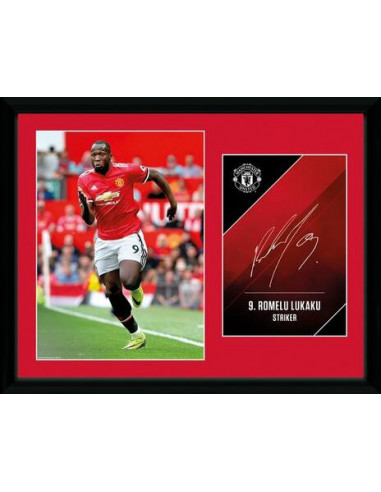 Manchester United: Lukaku 17/18 (Stampa In Cornice 30X40 Cm)