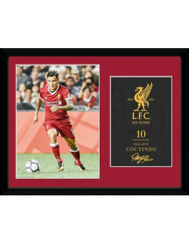 Liverpool: Coutinho 17/18 (Stampa In Cornice 30x40cm)