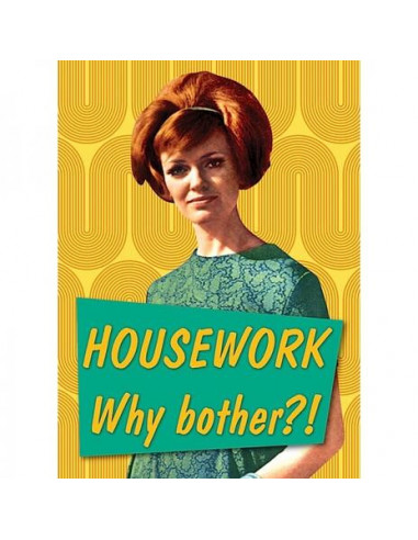 Retro Humour: Housework... Why Bother! (Magnete Metallo)