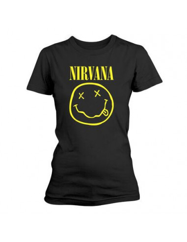 Nirvana: Smiley Logo (T-Shirt Donna Tg. L)