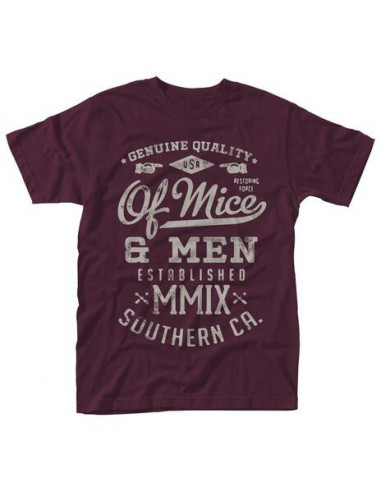 Of Mice & Men: Genuine (Maroon) (T-Shirt Unisex Tg. S)