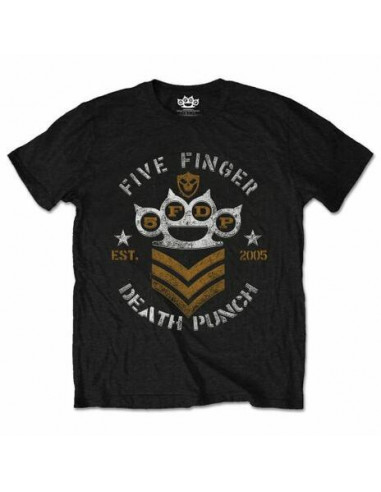 Five Finger Death Punch: Chevron Black (T-Shirt Unisex Tg. M)