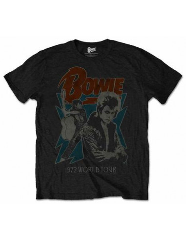 David Bowie: 1972 World Tour Blk (T-Shirt Unisex Tg. 2XL)