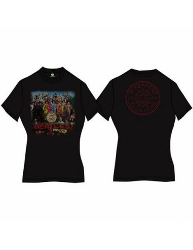 Beatles (The): Sgt Pepper Black (T-Shirt Donna Tg. 2XL)