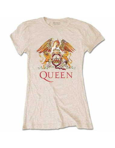 Queen: Classic Crest Neutral (T-Shirt Donna Tg. 2XL)