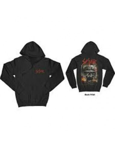 Slayer: Zipped Etched Skull (Back Print) (Felpa Con Cappuccio Unisex Tg. 3XL)