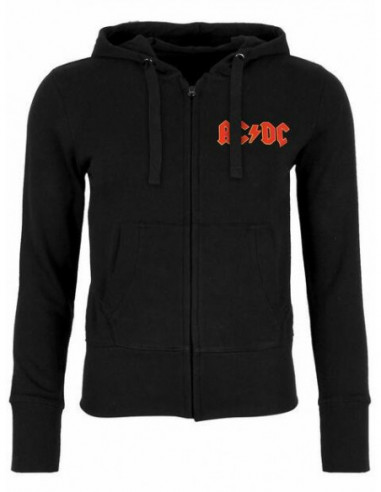 Ac/Dc: Logo Zipped (Back Print) (Felpa Con Cappuccio Donna Tg. XS)