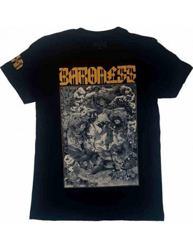 Baroness: Gold & Grey Dateback (Ex-Tour/Back Print) (T-Shirt Unisex Tg. S)