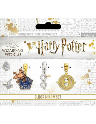 Harry Potter: Silver Plated Charm Set - Chocolate Frog/Glasses & Lightning Bolt/Time Turner (Set 3 Ciondoli)