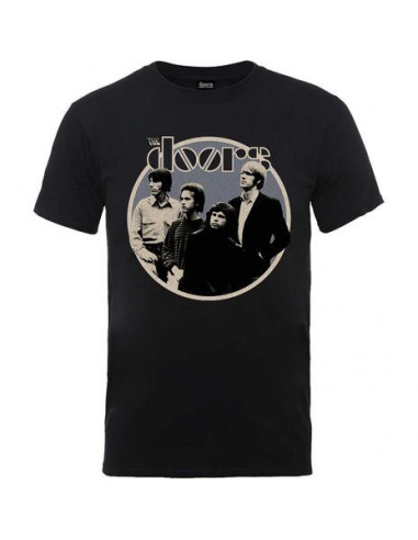 Doors (The): Retro Circle Black (T-Shirt Unisex Tg. S)