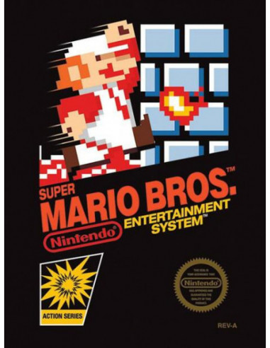 Nintendo: Super Mario Bros - Nes Cover (Stampa Su Tela 40X50 Cm)