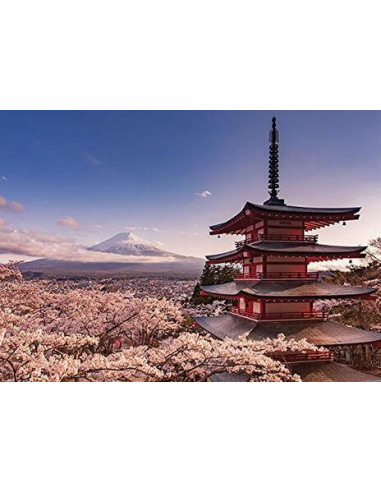 Japanese Art: Pyramid - Mount Fuji Blossom (Poster Giant 100X140 Cm)