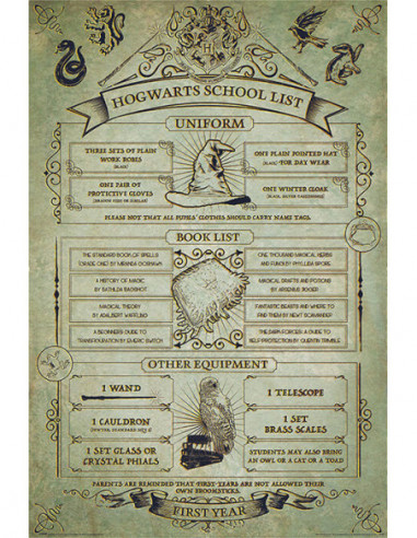 Harry Potter: Pyramid - Hogwarts School List (Poster Maxi 61X91,5 Cm)