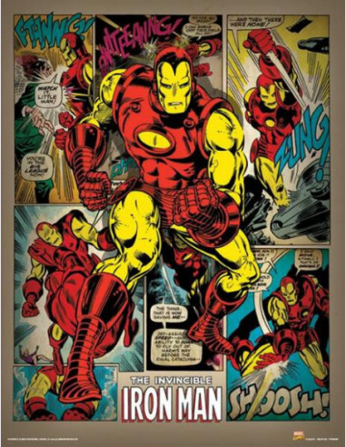 Marvel: Pyramid - Iron Man - Retro (Stampa 30X40 Cm)