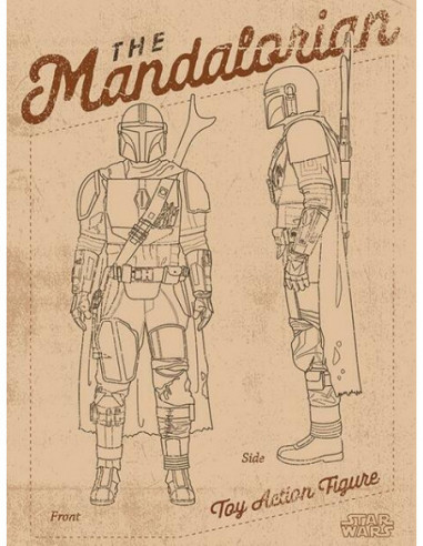 Star Wars: The Mandalorian - Action Figure (Stampa Su Tela 30X40 Cm)