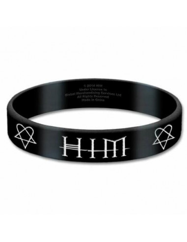 Him: Logo & Heart-a-gram (Braccialetto Gomma)