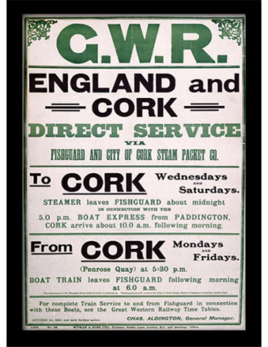 Gwr England & Cork (Stampa In Cornice 30X40 Cm)