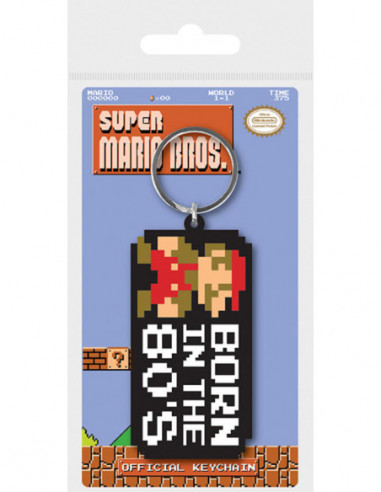 Nintendo: Super Mario - Born In The 80's Rubber Keychain (Portachiavi Gomma)