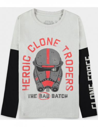 Star Wars: The Bad Batch - Hunter - Double Sleeved T-Shirt - 122/128 Short Sleeved T-Shirts M Grey