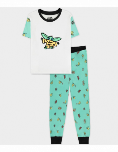 Star Wars: The Mandalorian - The Child - Girls Short Sleeved Pyjama Long Pants Set Green (Pigiama Bambina Tg. 146/152)