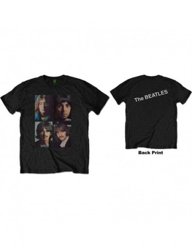 Beatles (The): Men'S Tee: White Album Faces (Back Print) (Large)