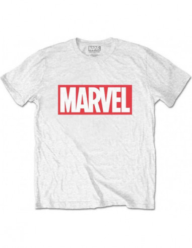 Marvel Comics: Marvel Box Logo White (T-Shirt Unisex Tg. XL)