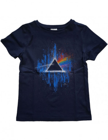 Pink Floyd: Dark Side Of The Moon Blue Splatter (T-Shirt Bambino 5-6 Years)