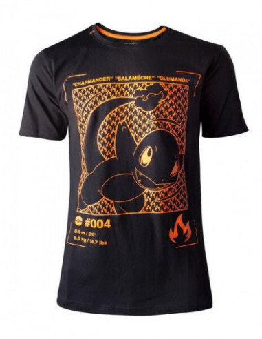 Pokemon: Charmander Profile Black (T-Shirt Unisex Tg. 2XL)