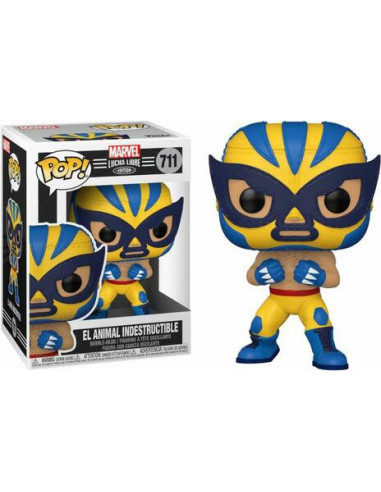 Marvel: Funko Pop! - Lucha Libre Edition - El Animal indestructible (Wolverine) (Bobble-Head) (Vinyl Figure 711)