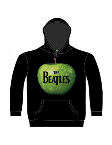 Beatles (The): Apple Black (Felpa Con Cappuccio Unisex Tg. XL)