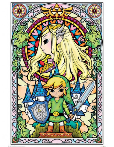 Nintendo: Pyramid - The Legend Of Zelda - Stained Glass (Poster Maxi 61X91,5 Cm)