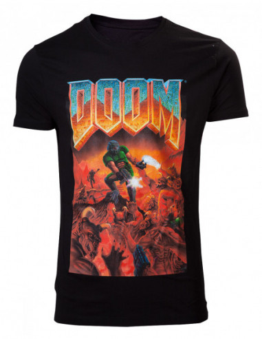 Doom: Classic Boxart Crewneck Black (T-Shirt Unisex Tg. XL)