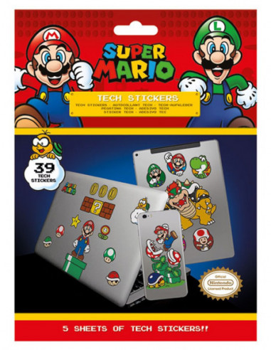 Nintendo: Super Mario - Mushroom Kingdom Tech Sticker Pack (Set Adesivi)