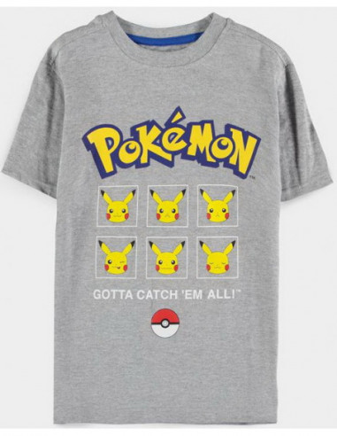 Pokemon: Pika Expressions Core Grey (T-Shirt Bambino 110/116)