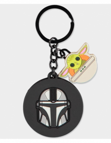 Star Wars: The Mandalorian - Rubber Keychain Metal Keychains M Black