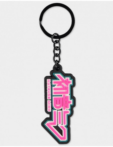 Hatsune Miku - Rubber Logo Keychain Metal Keychains M Black