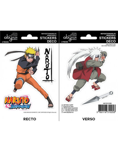 Naruto Shippuden - Naruto / Jiraiya (Stickers 16X11Cm 2 Planches)