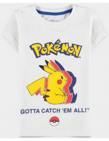 Pokemon: Pika Silhouette Girls White (T-Shirt Bambino 110/116)