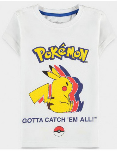 Pokemon: Pika Silhouette Girls White (T-Shirt Bambino 158/164)