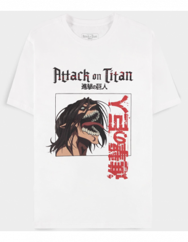 Attack On Titan: Men'S Short Sleeved White (T-Shirt Unisex Tg. S)