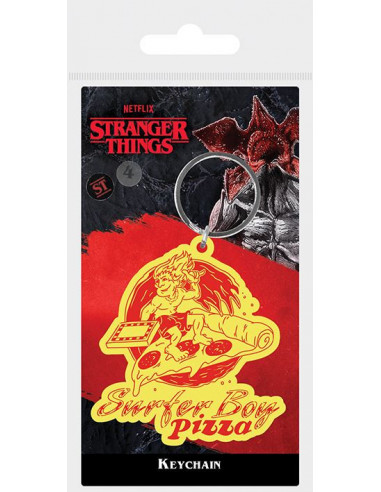 Stranger Things 4 (Surfer Boy Pizza) Rubber Keychain