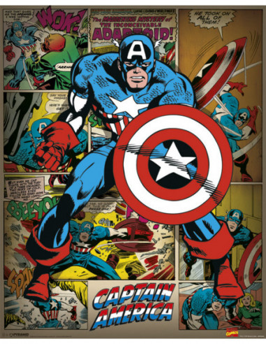 Marvel: Pyramid - Captain America - Retro (Poster Mini 40x50 Cm)