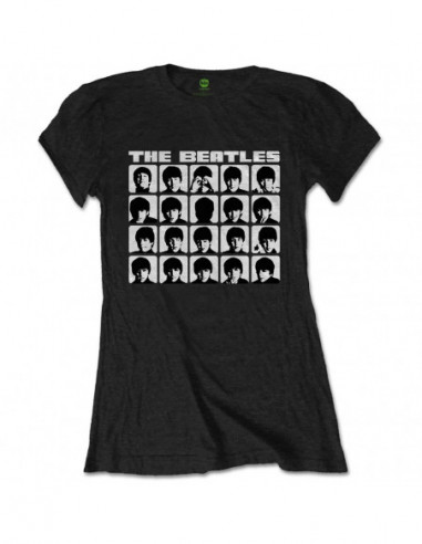 Beatles (The): Hard Days Night Faces Mono (T-Shirt Donna Tg. XL)