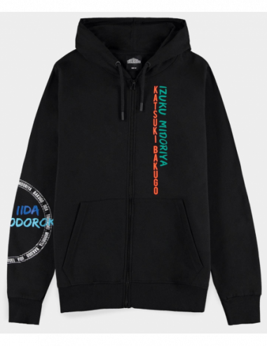 My Hero Academia: Izuku Midoriya Zipper Black (Felpa Con Cappuccio Unisex Tg. S)  v1