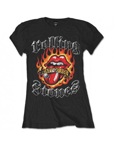 Rolling Stones (The): Flaming Tattoo Tongue (T-Shirt Donna Tg. XL)