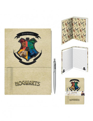 Harry Potter: Pyramid - Intricate Houses Premium Notebook With Pen (Set Quaderno+Penna)