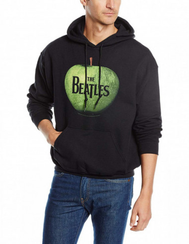 Beatles (The): Apple Black (Felpa Con Cappuccio Unisex Tg. L)