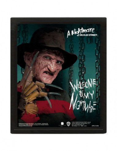 Nightmare On Elm Street (A): Pyramid - Chains - Framed 25X20 Cm (3D Lenticular Print / Stampa)